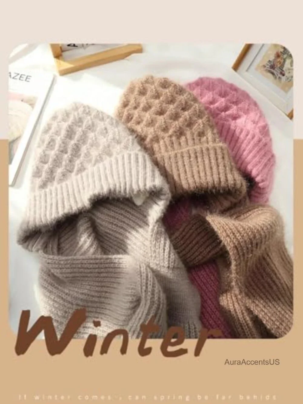 Windproof Knit Cap Scarf with Integrated Ear Protection for Women